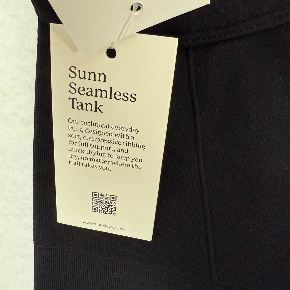 Halfdays Sunn Seamless Tank Womens XL Black Compressive Technical Rib New - Picture 5 of 5